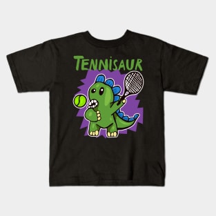 Tennisaur - Dinosaur Playing Tennis Kids T-Shirt
